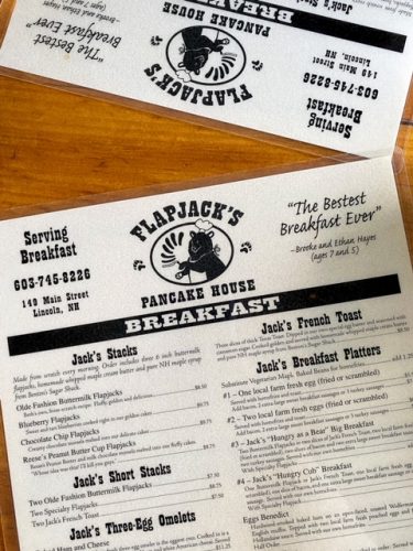 Breakfast from Flapjacks in Lincoln, New Hampshire