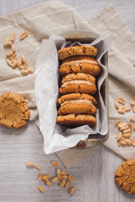 peanut butter cookies with peanut butter frosting